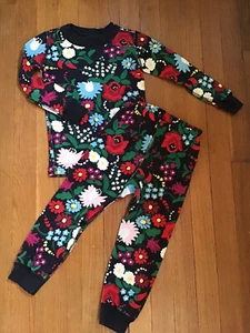 Hanna Andersson Floral Bio Schlafanzug Pyjama Langarm Schwarz Mädchen 90 Größe 3 - Bild 1 von 2
