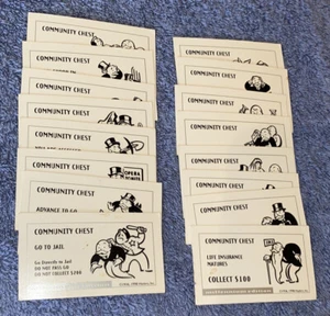Monopoly Millennium Edition Replacement Game Pieces 16 Community Chest Cards - Picture 1 of 4