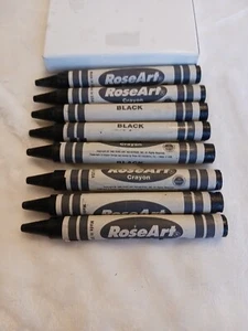 Rose Art Crayon Black Box Of 8 NEW - Picture 1 of 3