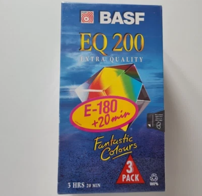 BASF EQ 200 Extra Quality VHS 3er Pack VHS Kassetten - 3 Kassetten - NEU & OVP - Bild 1 von 3