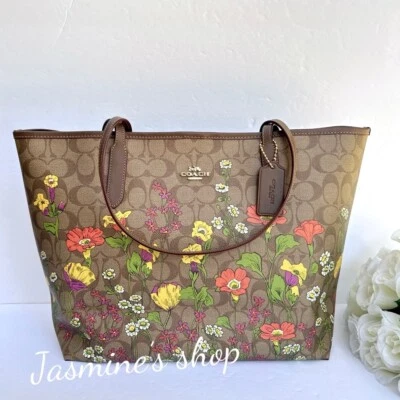 NWT coach City Tote Bag In Signature Canvas With Floral Print CR165 - Image 1 of 4