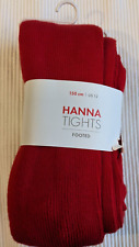 Girls Hanna Andersson Size 12 Bright Basics Red Tights Footed New !