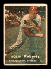 1957 Topps Robin Roberts #15 Set Break Philadelphia Phillies