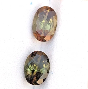 6.25 ct Pair of Beautiful faceted Afghan Brown Dravite Tourmaline Loose Gemstone - Picture 1 of 6