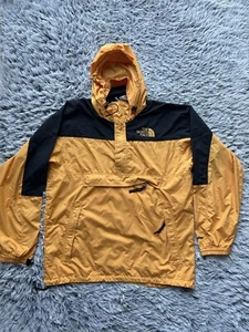 North Face Jacket Mens Large Yellow Hydrenaline Anorak Pullover Kangaroo Vintage - Picture 1 of 10