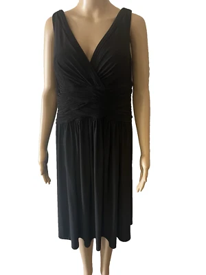 NWT David's Bridal Black Formal Waist Ruching  Dress Sleeveless SZ 16 VC5107662 - Image 1 of 4
