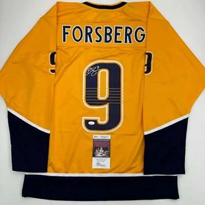 Autographed/Signed Filip Forsberg Nashville Yellow Hockey Jersey JSA COA - Picture 1 of 4