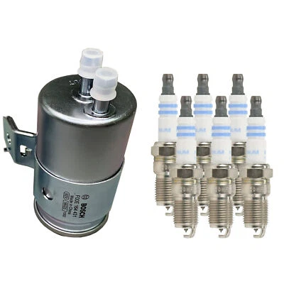 Bosch Fuel Filter Spark Plug Set 77004WS 6712 For 1988-1989 Dodge B250 Base 3.9L - Image 1 of 2