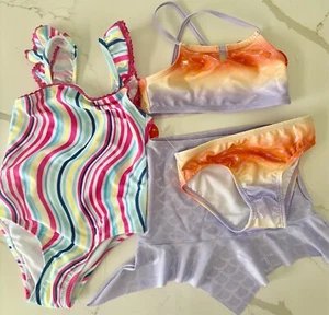 BRAND NEW wTags Lot/2 Swimsuits/Bikini + Mermaid skirt & One Piece 3T - Picture 1 of 8