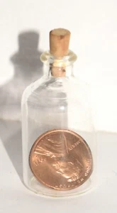 Vintage 1971 Penny in a Miniature Glass Bottle with Cork Stopper - Picture 1 of 4