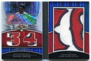 2010 Topps Triple Threads Autographs David Ortiz Jumbo Sox Logo Patch Auto 1/3 - Picture 1 of 2