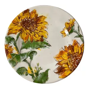 Pier 1 Imports Sunflower Blooms Salad Plate 8.5” New Floral Dish Stoneware - Picture 1 of 6