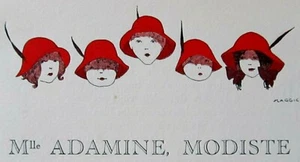 Maggie Salsedo Mlle ADAMINE, MODISTE feuillet pochoir Edition Original 1913 - Picture 1 of 11