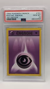 1999 Pokemon 1st Edition French Base Set Psychic Energy 101/102 PSA 10 GEM MINT! - Picture 1 of 2