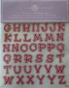 MACKENZIE RED/BLUE Rub-Ons(5-3/4”x 7-1/4”)Anna Griffin •Upper-Case•Letters•Cards - Picture 1 of 8