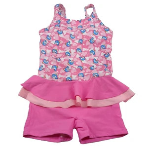 NWOT ZOKE Dolphin Print Girls One Piece Swimsuit Size MEDIUM Padded - Picture 1 of 10
