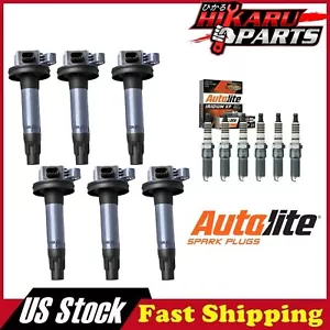 6x Autolite Spark Plug & 6x Ignition Coil for Ford F-150 Explorer Edge Lincoln - Picture 1 of 9