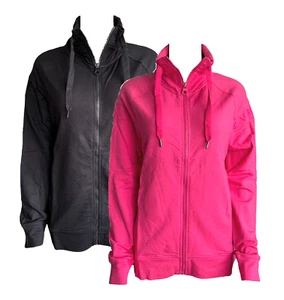 Venice Beach Damen Sweatjacke EDEN Langarm Schwarz Pink Gr. M - Picture 1 of 5