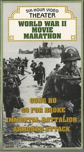 NEW VHS World War II Movie Marathon  Gung Ho Go for Broke Armored Attack - Picture 1 of 2