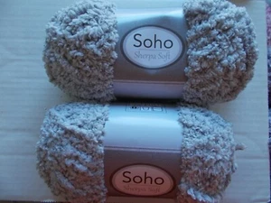  Soho Sherpa Soft fuzzy super bulky yarn, Grizzle Gray, lot of 2 (43 yds ea) - Picture 1 of 2