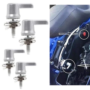 Silver Saddlebag Lever Lock Bolt Nut Fastener Kit For Harley Touring Glide 93-25 - Picture 1 of 17