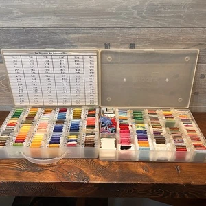 220+ Embroidery Floss Cards Lot Numbered + 2 Cases Hand Sewing Stitchery Crafts - Picture 1 of 5
