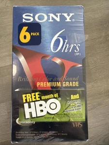Sony T-120 6 Hrs VHS 6 Pack VCR Blank Tapes Premium Grade  NEW SEALED - Imagen 1 de 6