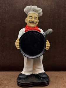 Statua Chef 12" Resina Statuina Porta Padella Decorazione Cucina Ristorante Decorazione Arte - Foto 1 di 14