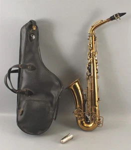 Antique 1932 Brass Buescher Elkhart ALTO SAXOPHONE True Tone, Low Pitch Sax NR - Picture 1 of 15