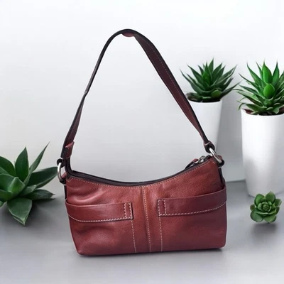 Vintage Fossil 1954 Brown Hobo Leather Medium Shoulder Bag Purse - Image 1 of 4