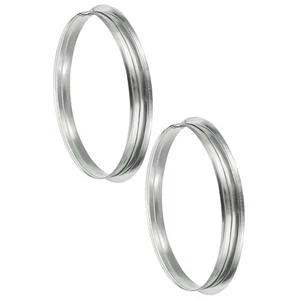 2 Pcs 12 Inch Round Galvanized Steel Duct Connector Flange, Silver Tone - Imagen 1 de 6