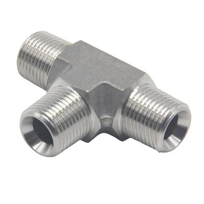 3/4" Male NPT 3 Way Tee Fittings Stainless Steel 304 - Image 1 of 4