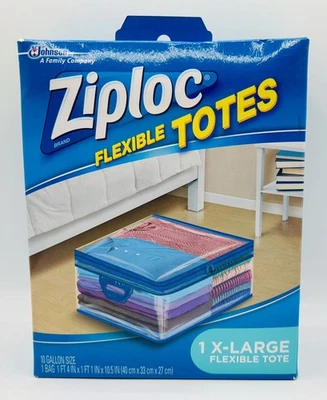 Bolso de Almacenamiento Flexible Ziploc XL X-Large 10 Galones Plástico Transparente Sellado ¡NUEVO! Foto 1 de 4