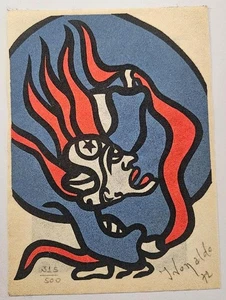 5X7 SCREEN PRINT LITHO NUMBERED 315/500 SIGNED T RONALDO VONALDO 1972 RARE ART - Picture 1 of 14