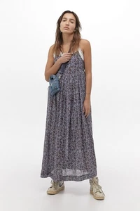 Maxi abito UO Urban Outfitters Rita voile tasche floreali Boho Cottage Medium nuovo con etichette - Foto 1 di 7