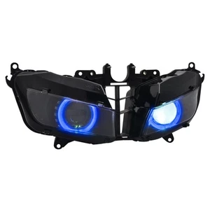 Fully HID Assembled Headlight Blue Angel Eye Projector Set For Honda CBR600RR - Picture 1 of 16