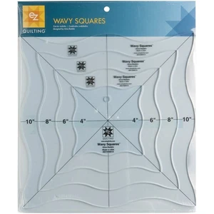 EZ Quilting Wavy Squares Template Set New 4"- 6"- 8"- 10" - Picture 1 of 4