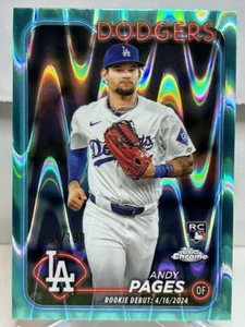 Andy Pages - 2024 Topps Chrome Aqua Raywave - Rookie Debut🔥Dodgers🔥/199 - Picture 1 of 2