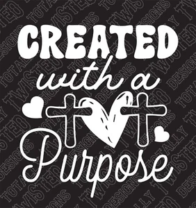 Created With a Purpose Christian vinyl decal sticker Car Truck religious God - Picture 1 of 3