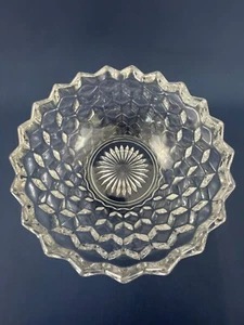 Antigua ensaladera de vidrio prensado transparente Fostoria Glass Co. AMERICANA c.1915 - 1925 - Imagen 1 de 6