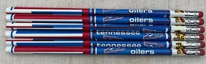 6 NFL Vintage Tennessee Oilers Wooden Pencils Unsharpened Play Football - Picture 1 of 5