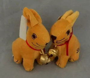 Lindt Mini Goldhase 2 x Plüsch Figur ca. 10cm NEU selten rar Ostern Deko - Bild 1 von 3