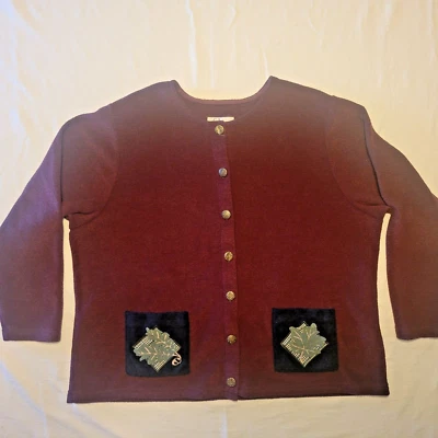 CJ Banks 2X Autumn Fall Button Up Shirt Top Jacket Cardigan Sweatshirt - Image 1 of 4