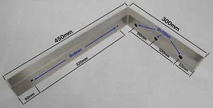 Edelstahl - Waschtisch Wandhalterung - 450mm x 300mm - Konsole Winkel Träger - Bild 1 von 5