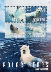 MICRONESIA POLAR BEAR STAMPS SHEET OF 4 MNH 2014 WILD ANIMALS WILDLIFE ANTARCTIC - Picture 1 of 1
