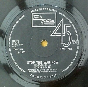 EDWIN STARR ""STOP THE WAR NOW"" SUPER UK TMG 764 MOTOWN 45 - Bild 1 von 4