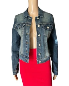 Jessica Simpson Ventura Pixie Classic Denim Jacket Women's Sz S Medium Wash NWT - Picture 1 of 12