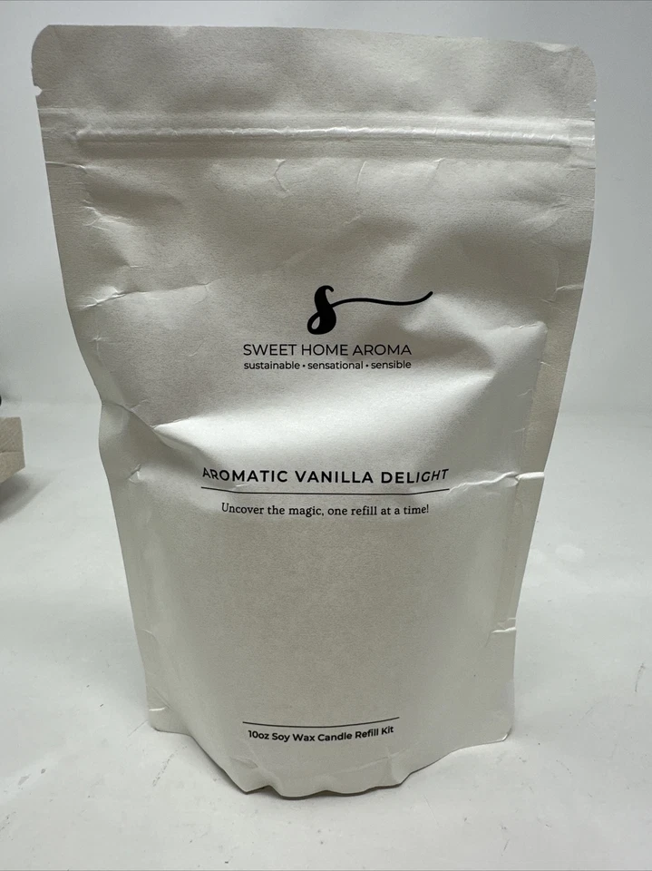 Vanilla Soy Wax Candle Refill Kit by Sweet Home Aroma – Clean Natural Scent