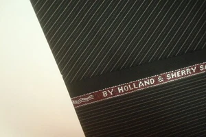 4.3 yd Holland Sherry WOOL Fabric Snowy River Super 120s Suiting 8 oz Black 156" - Picture 1 of 11