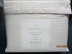 Everhome Bedrucktes Baumwollsatin Peyote Laken Set Größe King 400 Fadenzahl - Bild 1 von 2